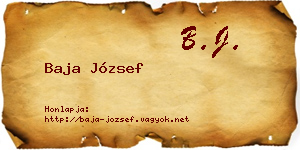 Baja József névjegykártya